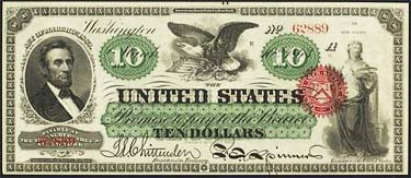 1860 Ten Dollar Bill